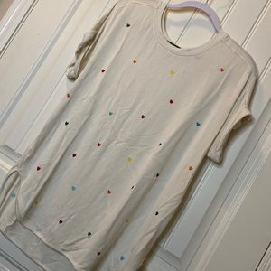 Britny Hearts Top. ❤️🧡💛💚💙💜 Cuffed sleeves. Size XL.